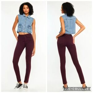 KanCan Gia High Rise Super Skinny Jeans Burgundy Size 3 / 25